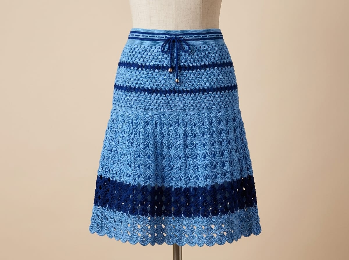 Saia Jasmine em crochê azul